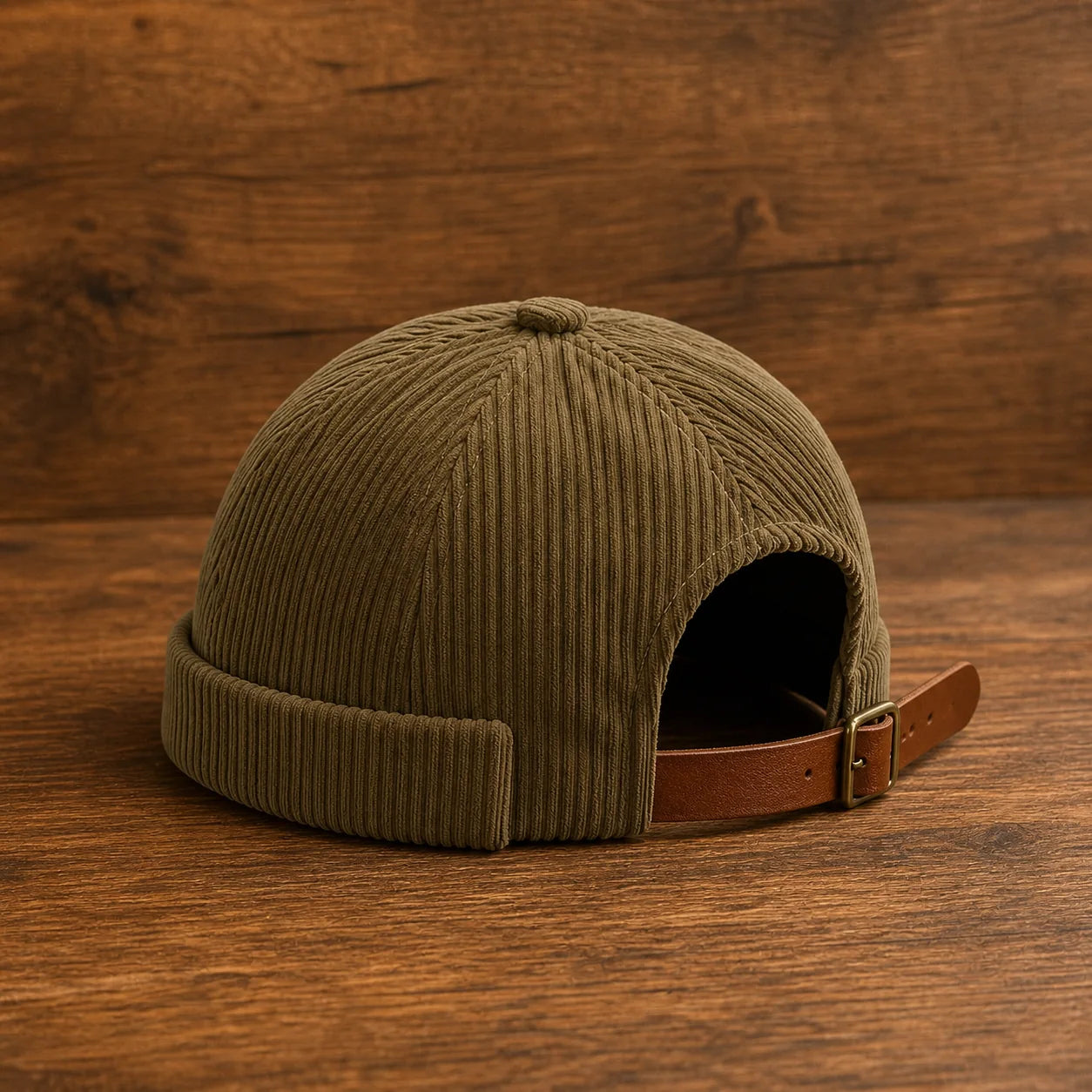 Corduroy Docker Cap in Khaki
