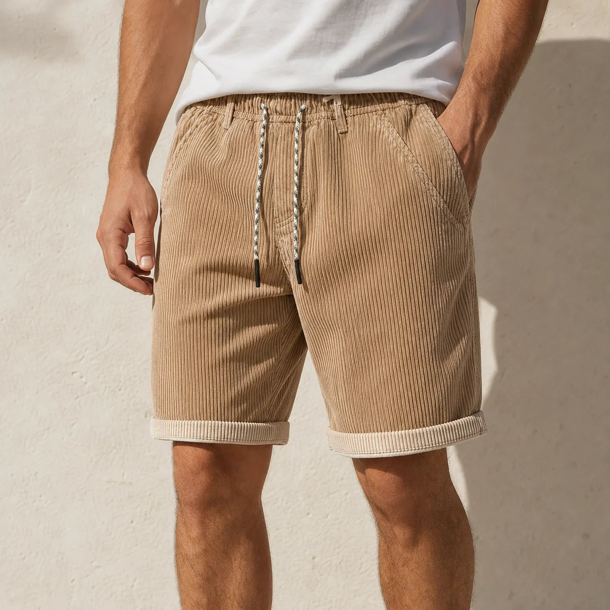 Corduroy Drawstring Shorts lifestyle photo