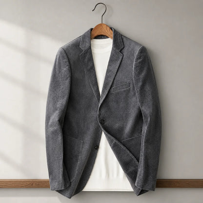 Corduroy Lapel Jacket in Grey