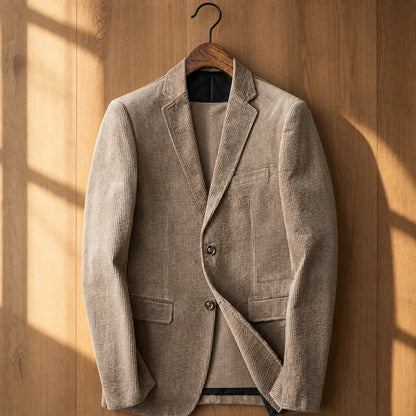 Corduroy Winter Coat in Khaki