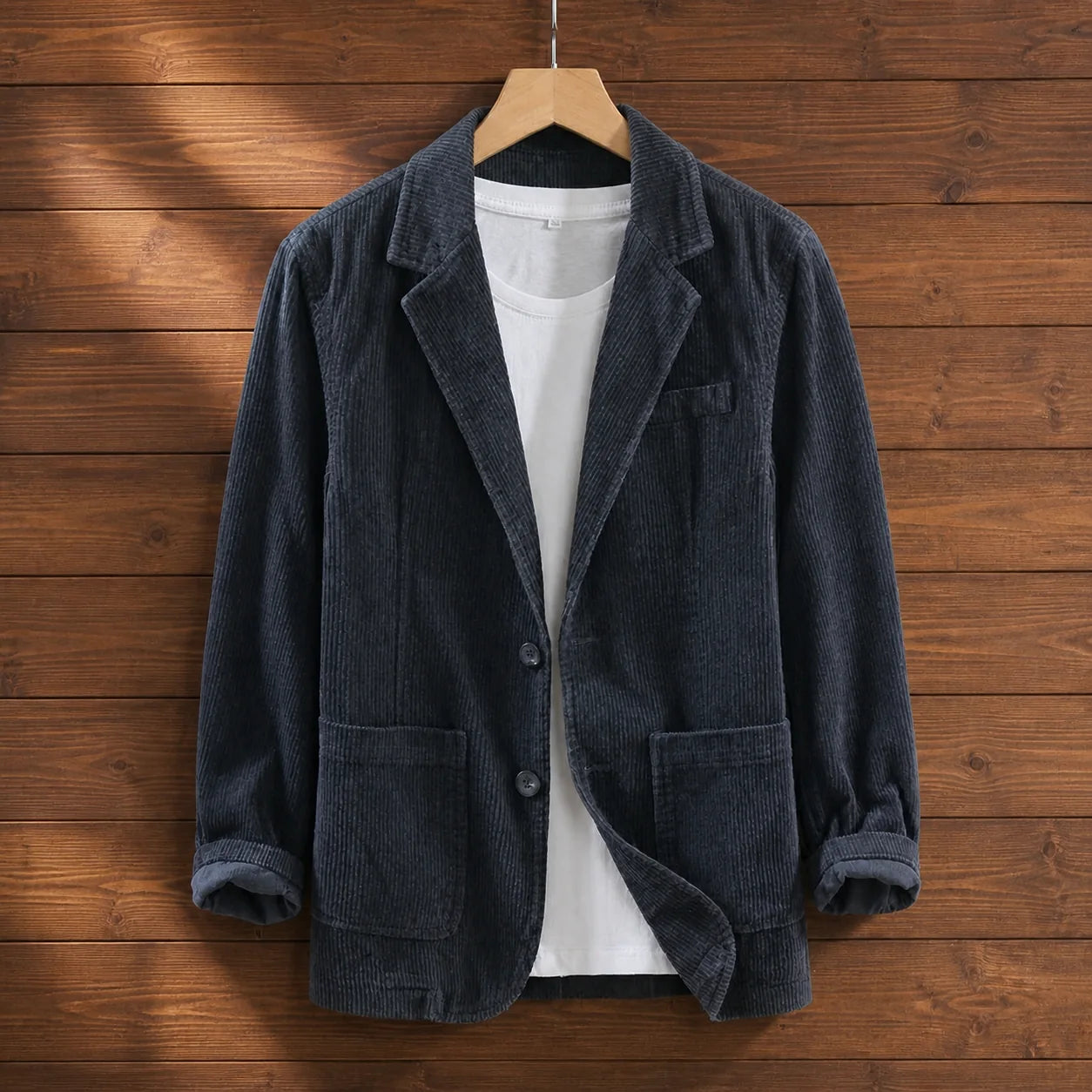 Cotton Corduroy Blazer in Blue