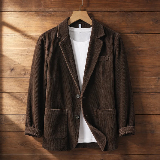 Cotton Corduroy Blazer in Coffee