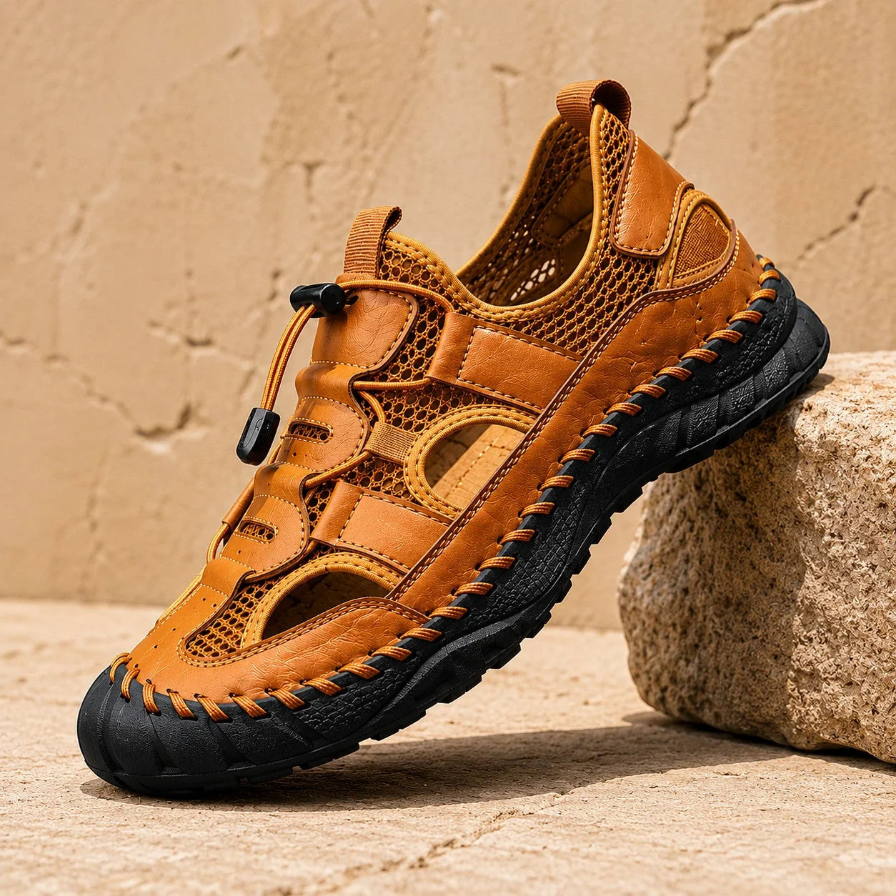 Cowhide Trail Loafers in Light Brown