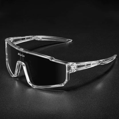 Cycling Shield Sunglasses in Light Grey