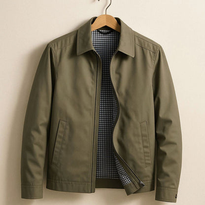 Dalton men's harrington jacket hanger view in Khaki 1