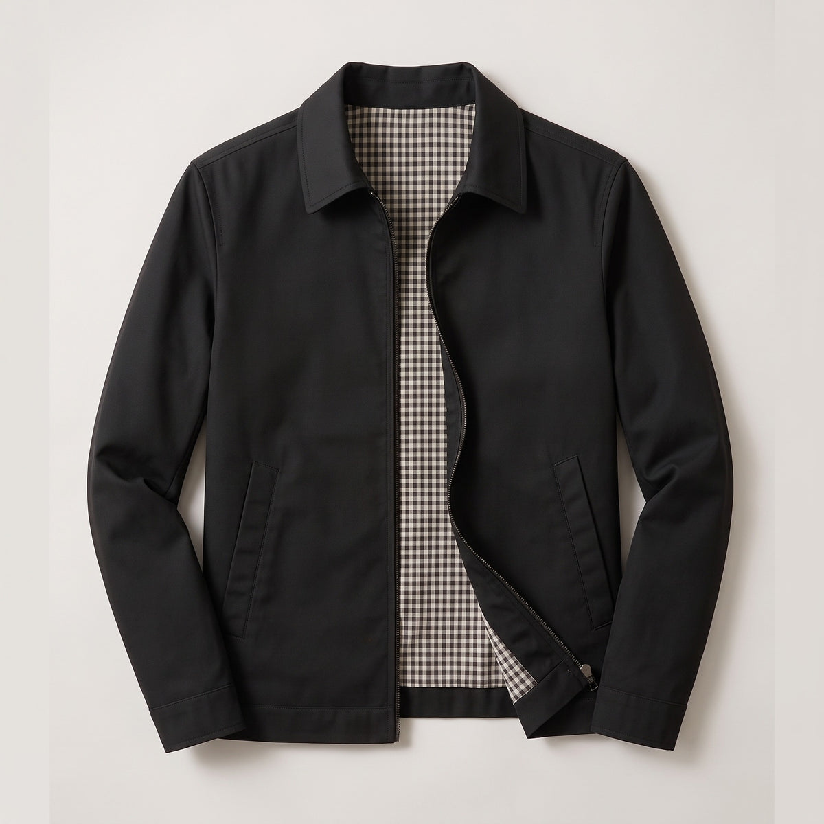 Dalton men's harrington jacket hero flat lay in Black 0