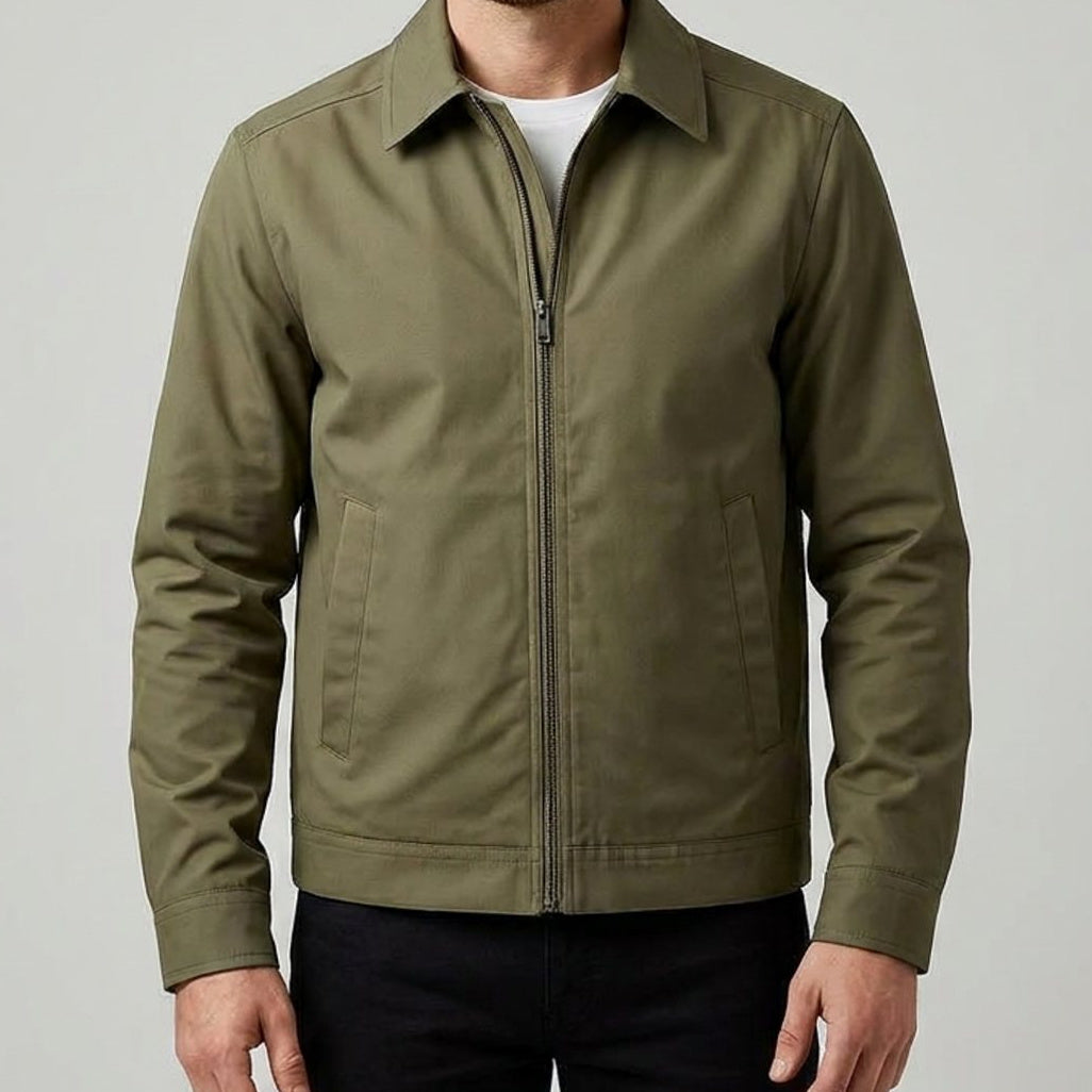 Dalton harrington jacket worn over a white tee