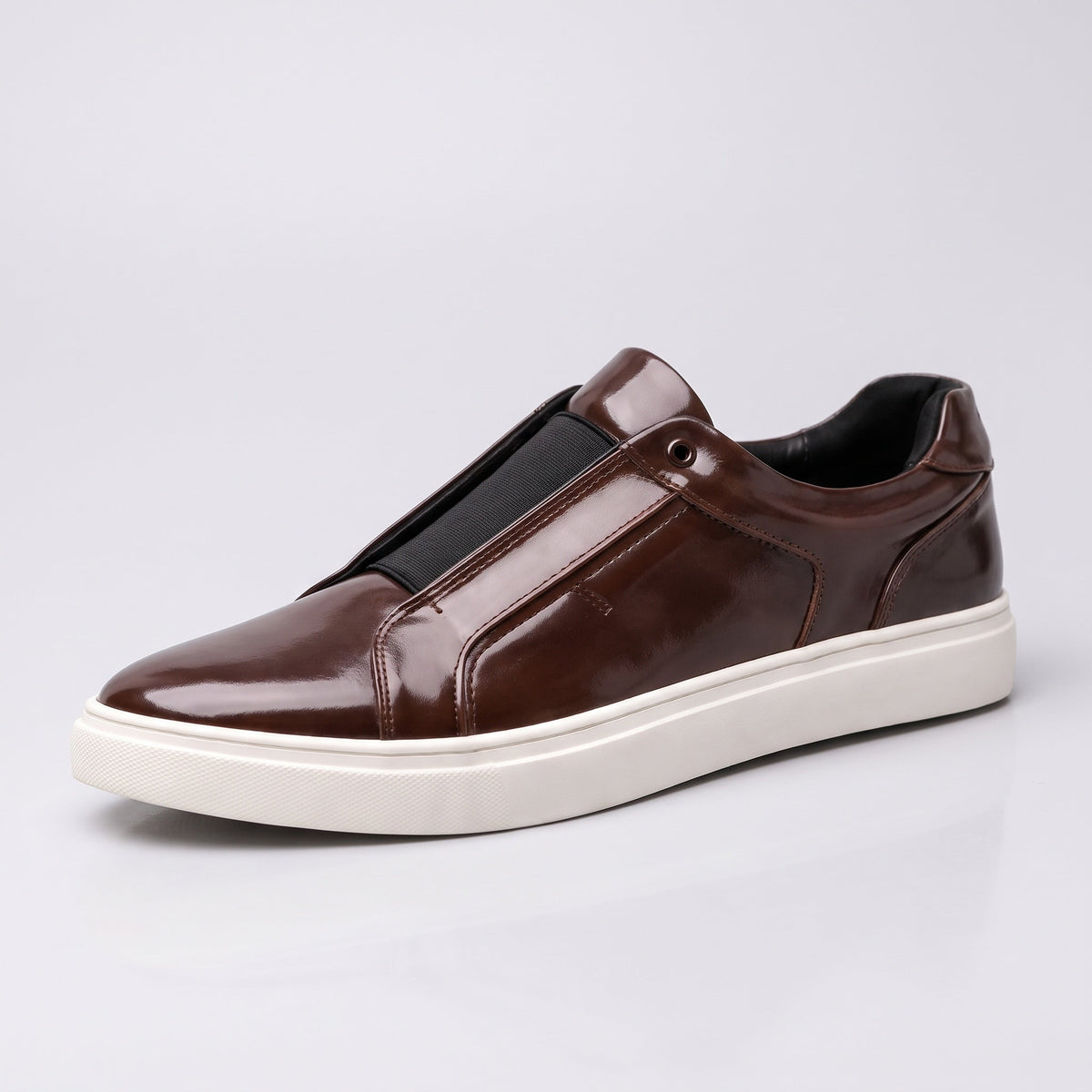 Denby polished slip-on shoes in Brown 1