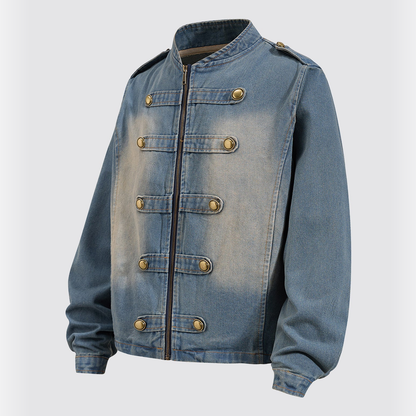 Dunmore jacket angled front view, navy
