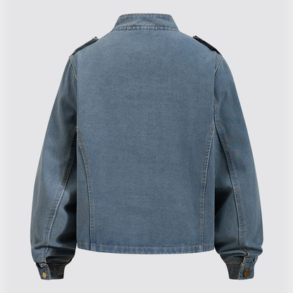 Dunmore jacket back view, navy