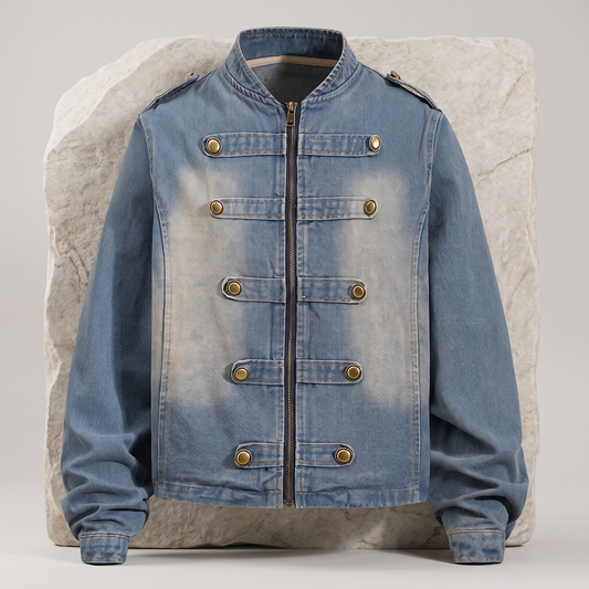 Dunmore men's denim jacket in Navy 1