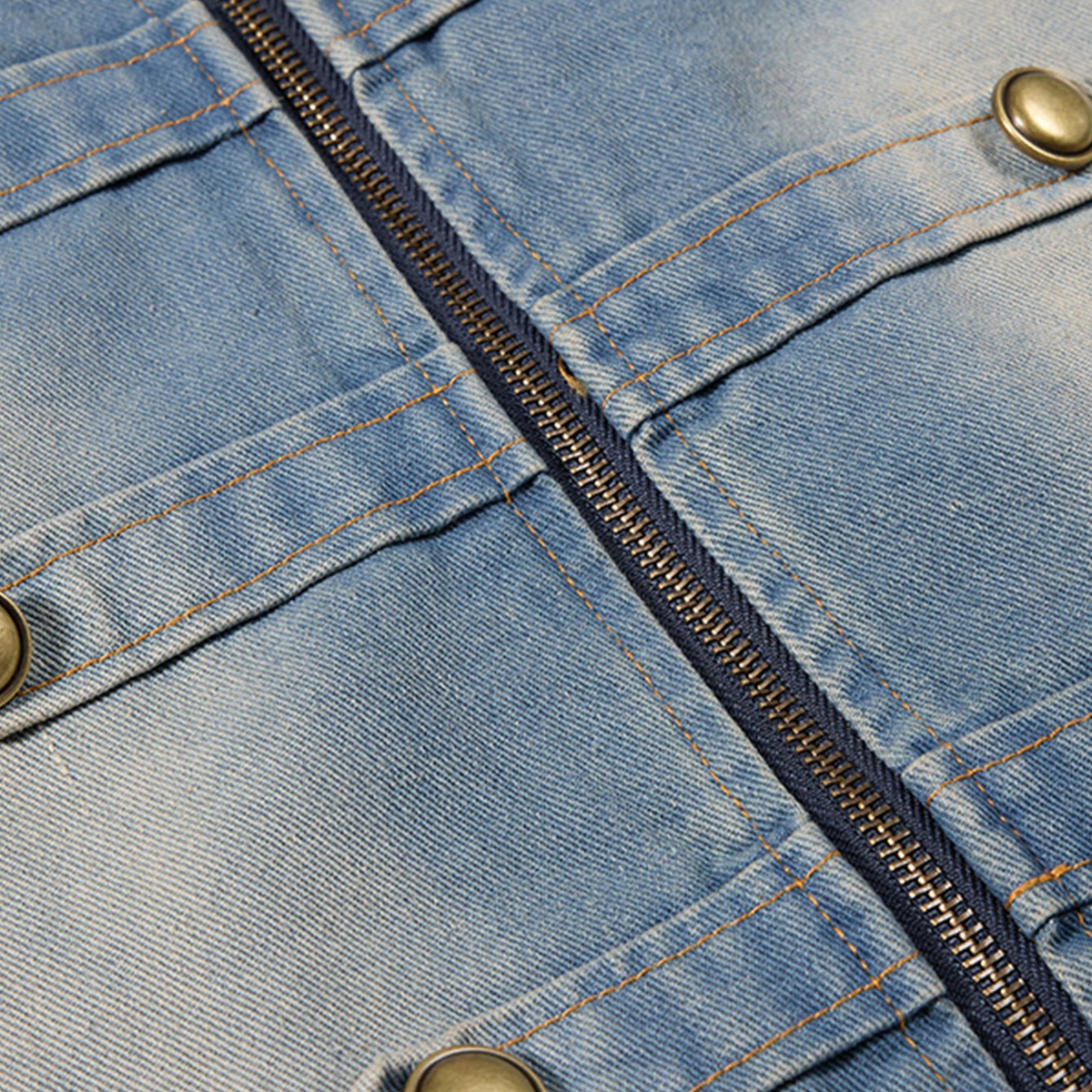 Dunmore jacket zip and button row close-up