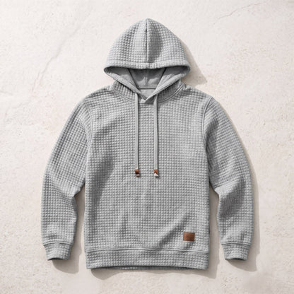 Ellsworth waffle-knit hoodie in Light Gray 1