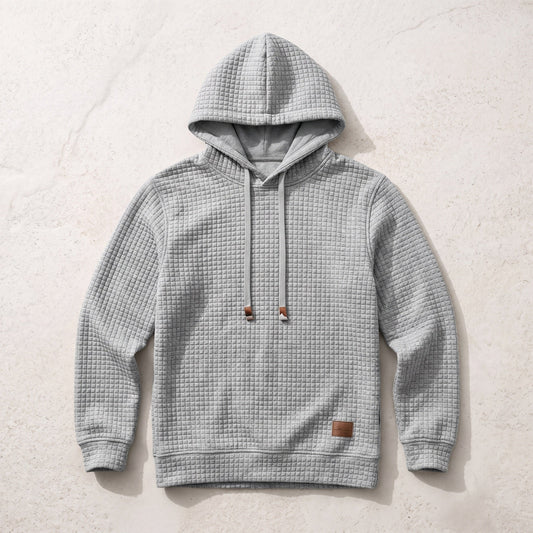 Ellsworth waffle-knit hoodie in Light Gray 1