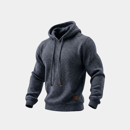Ellsworth waffle-knit hoodie in Navy Blue 1
