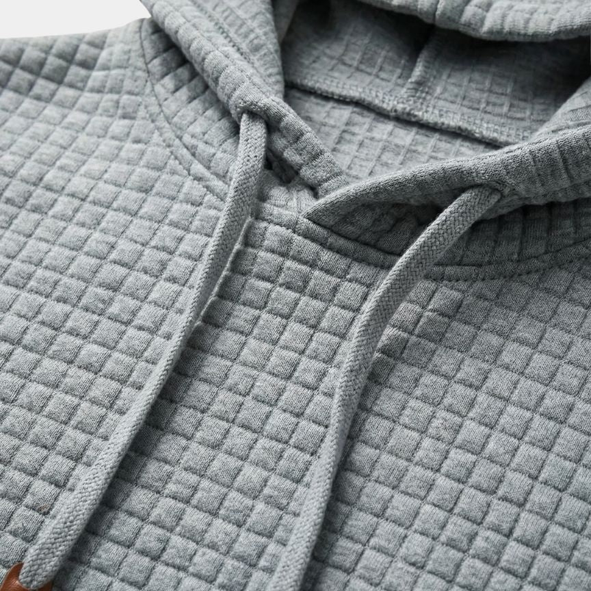 Close-up of the hood and drawcords on the Ellsworth hoodie