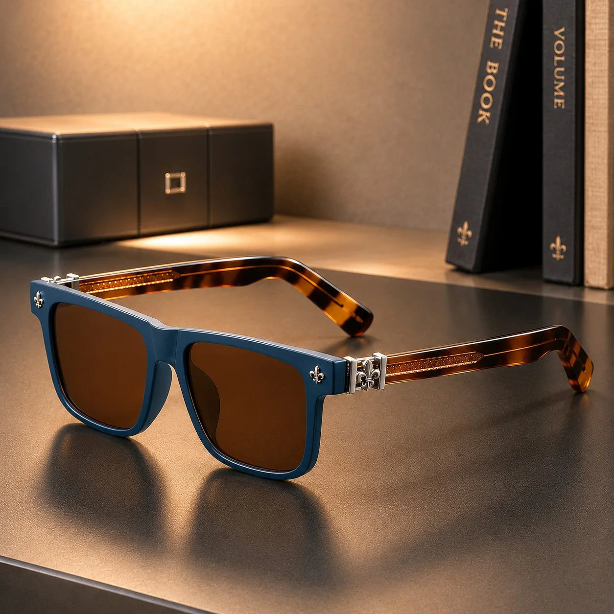 Fleur Crest Shades in Blue