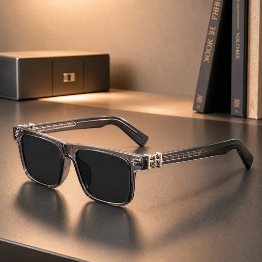 Fleur Crest Shades in Grey