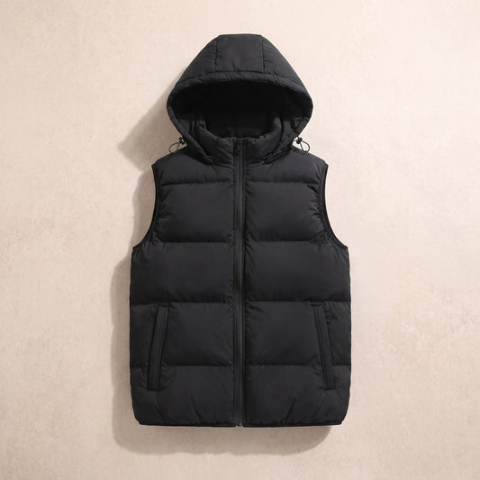 Foster quilted puffer vest in Classic Black 1