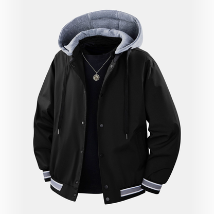 Garrison men's varsity jacket in Black 1
