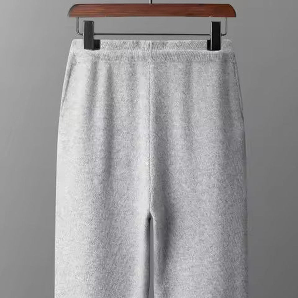 Men's zip hooded knit tracksuit set - trousers waistband