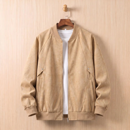 Men's brushed bomber jacket in Beige 1