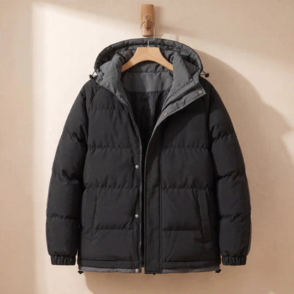 Men's hooded puffer jacket in Black 1