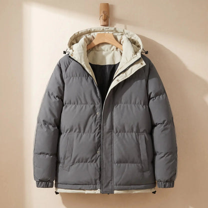 Men's hooded puffer jacket in Grey 1