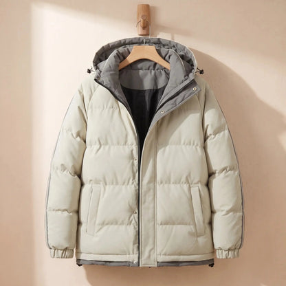 Men's hooded puffer jacket in Khaki 1