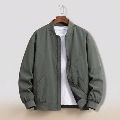 Men's lightweight bomber jacket, studio front view