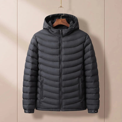 Men's hooded puffer jacket in Black 1