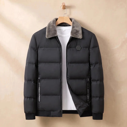 Men's quilted puffer jacket in Black 1