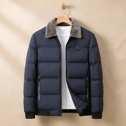 Men's quilted puffer jacket in Navy Blue 1