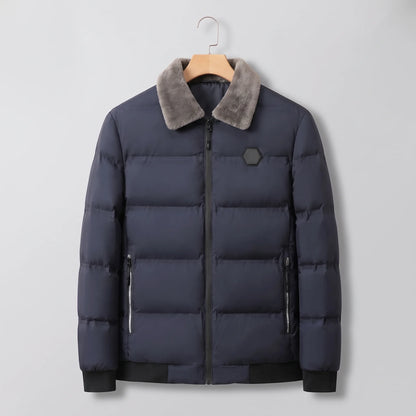 Men's quilted puffer jacket, studio view