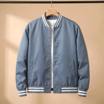 Men's snap front bomber jacket in Blue 1
