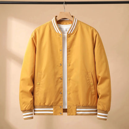 Men's snap front bomber jacket in Yellow 1