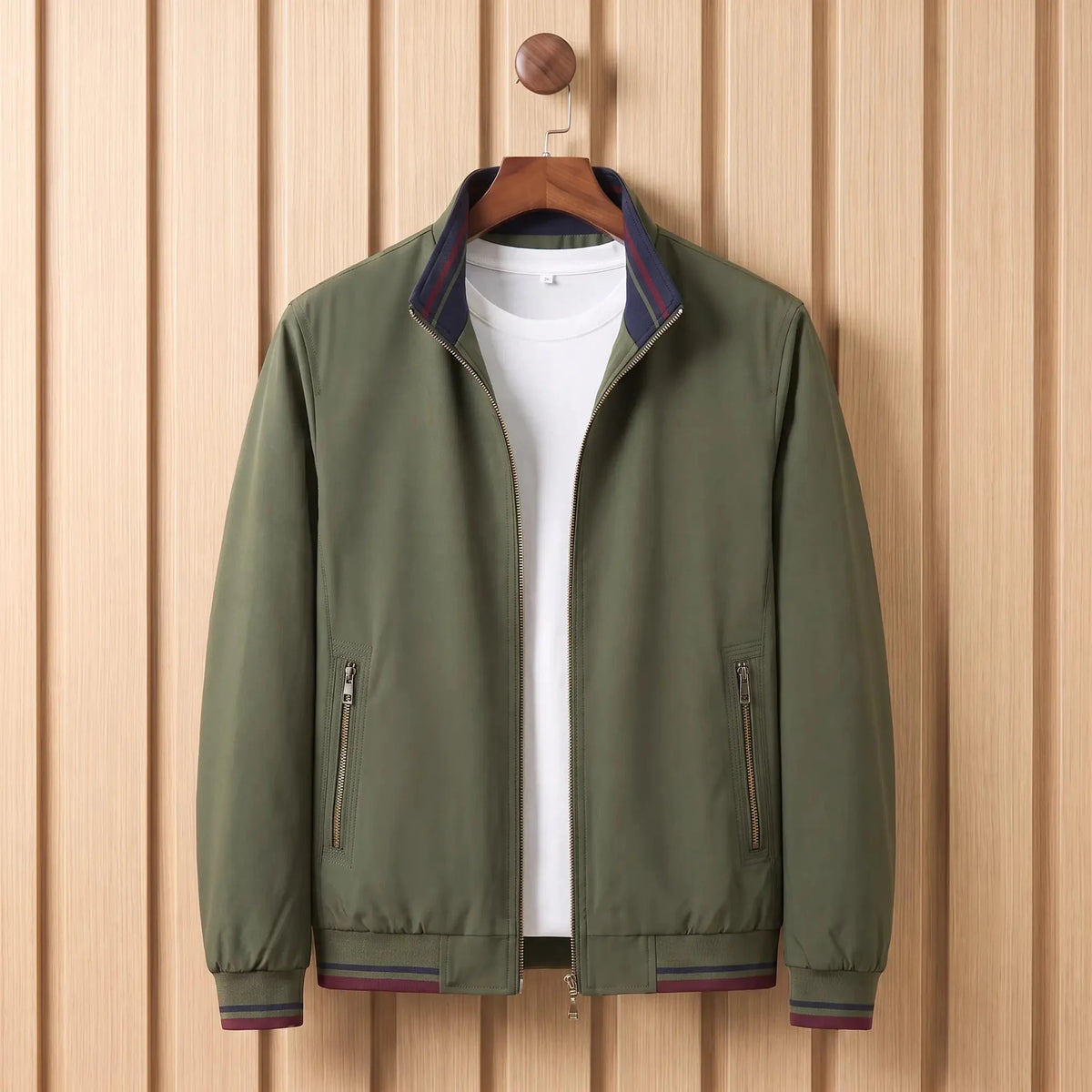 Men's stand-collar jacket in Army Green 1