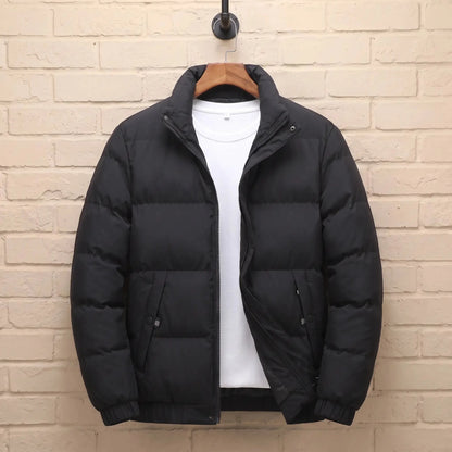 Men's stand-collar puffer jacket in Black 1