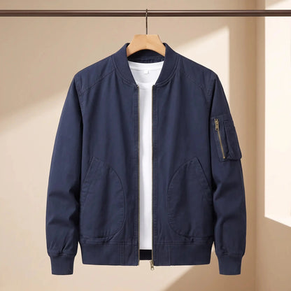 Men's washed bomber jacket in Navy Blue 1