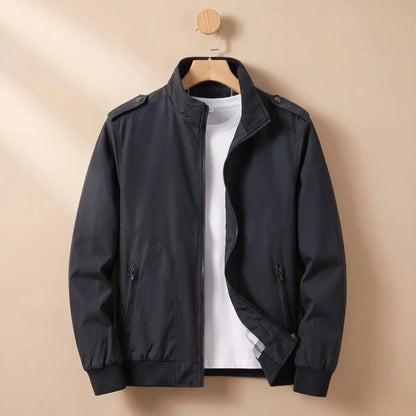 Men's zip bomber jacket in Black 1