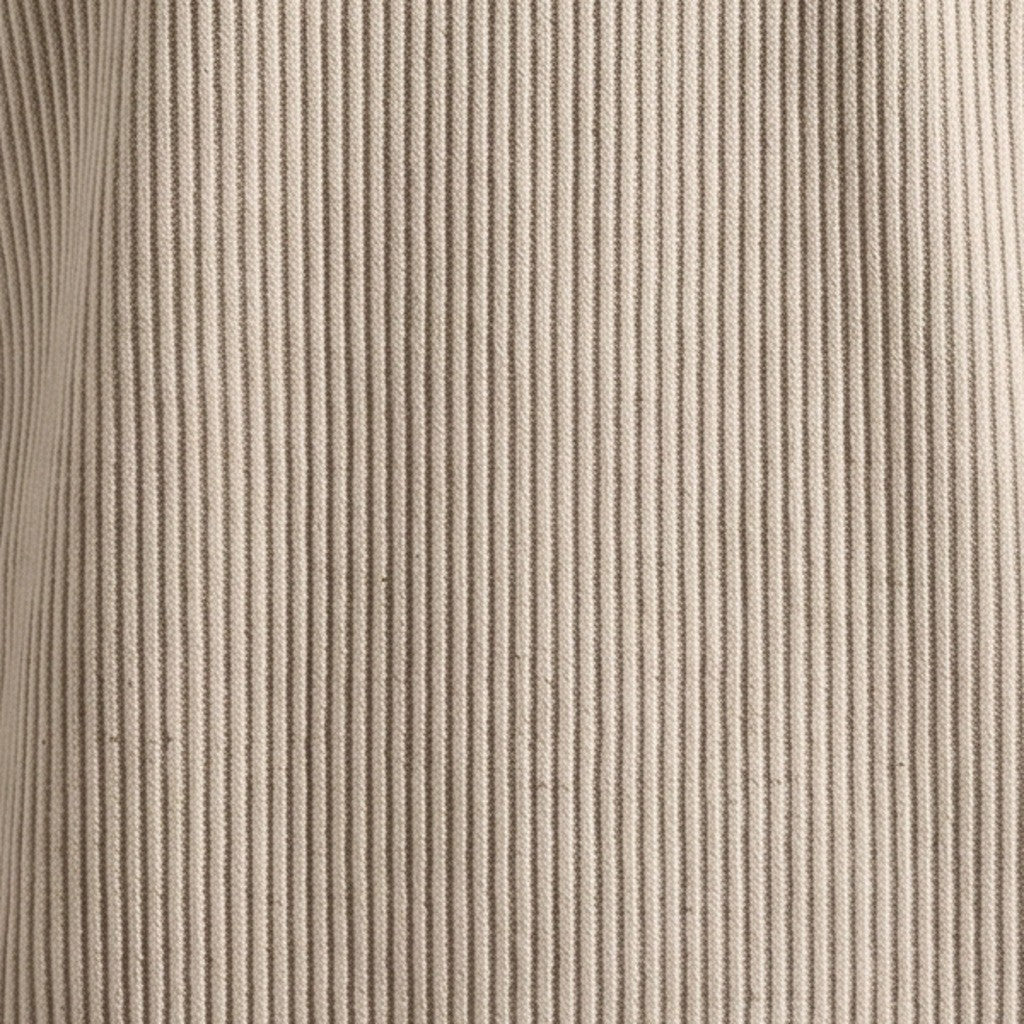 Close view of the vertical rib texture on the henley