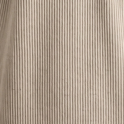 Close view of the vertical rib texture on the henley