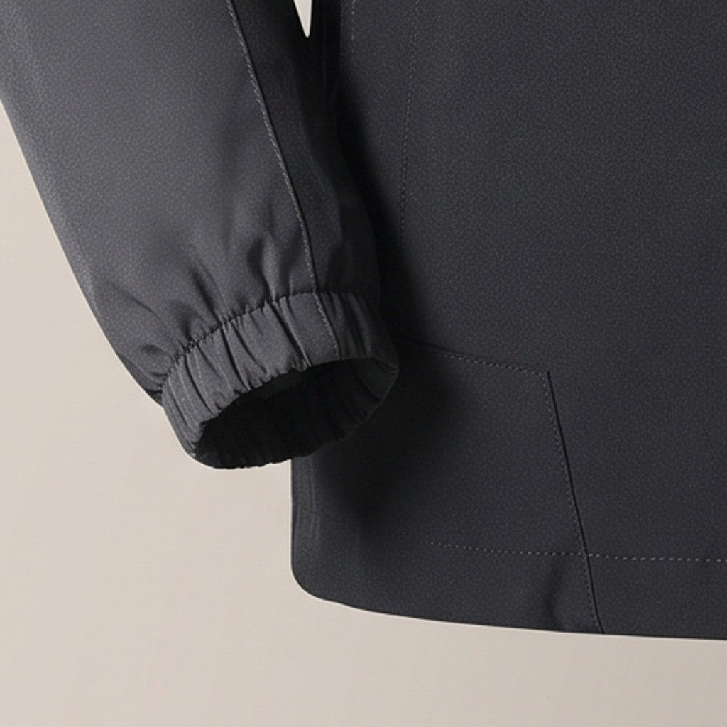 Close view of the elastic cuff on the outdoor jacket