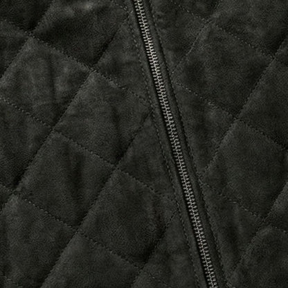 Front zip and stitch lines on a men's vest