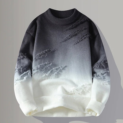 Black and white gradient knit laid flat