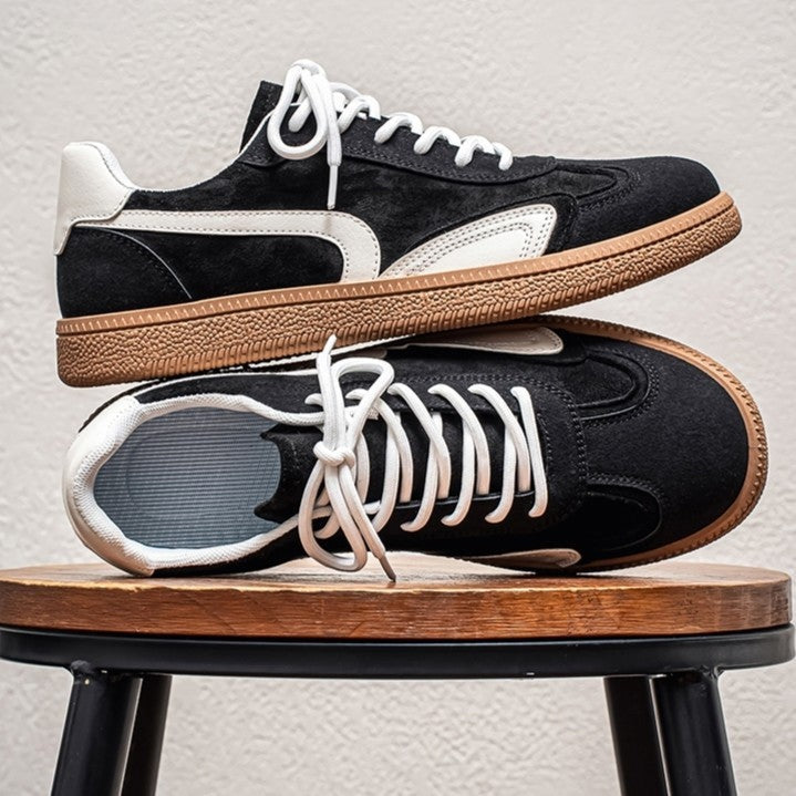 Gresham sneakers in Black stacked to show the sole and insole