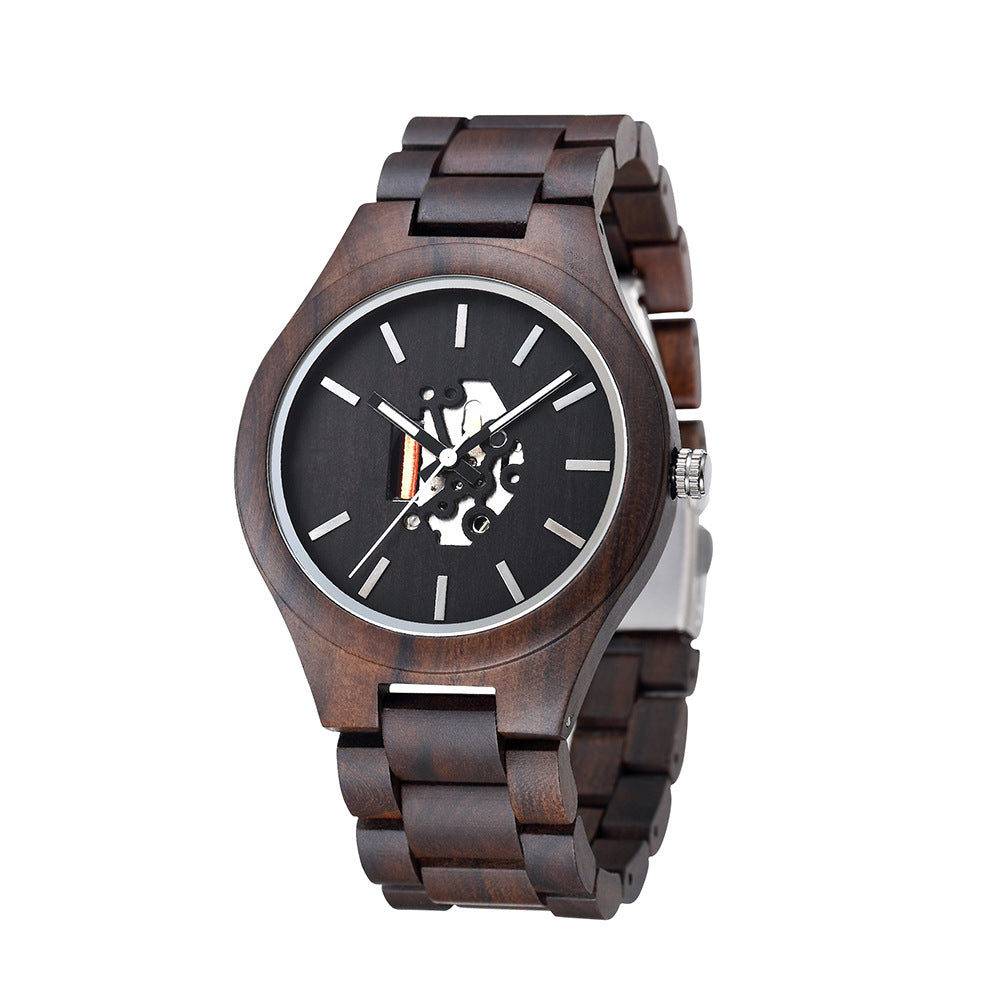 Hartley men's wood-grain analog watch in Black Dial 1