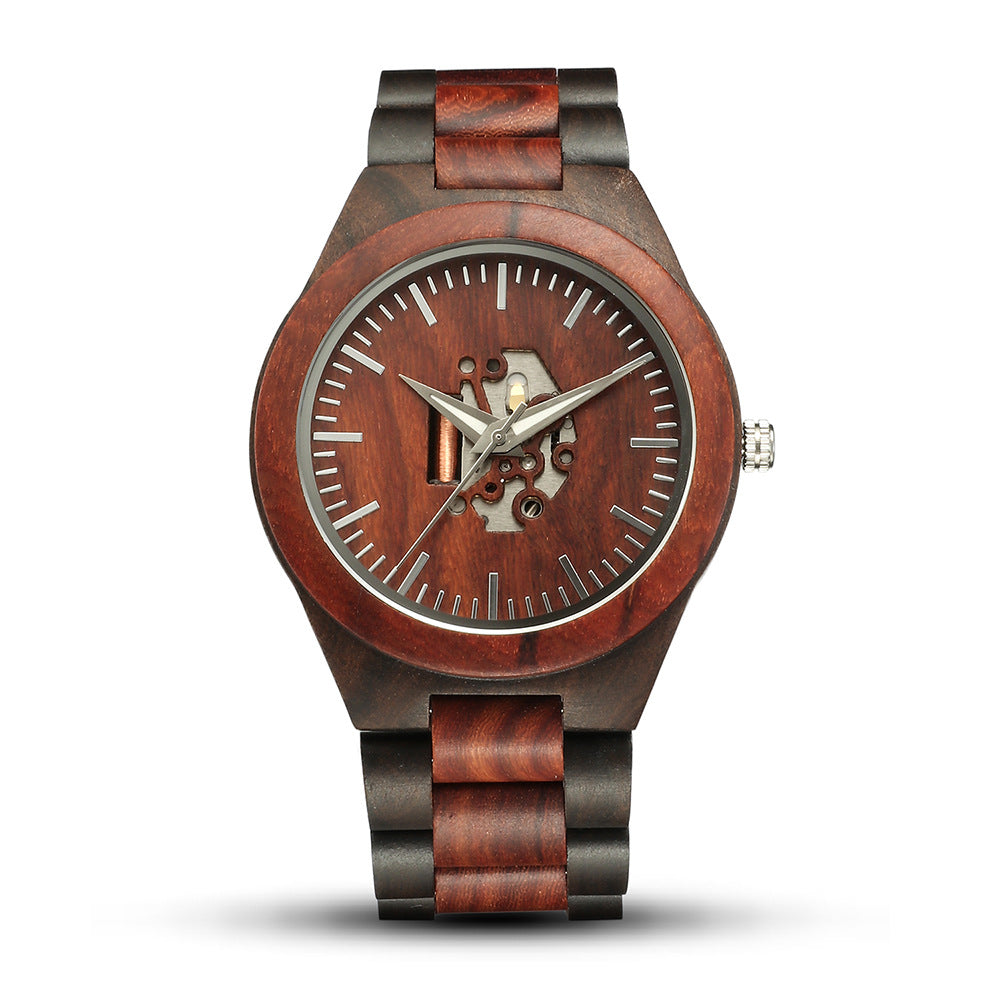 Hartley men's wood-grain analog watch in Red Brown 1