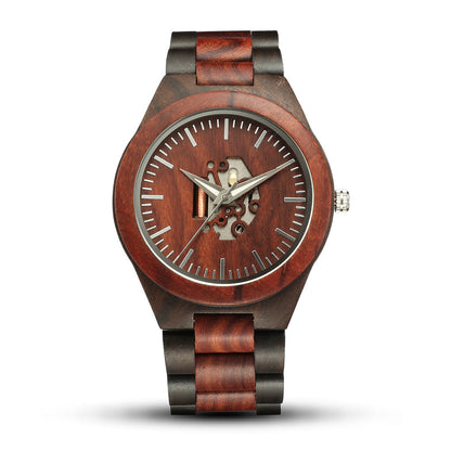 Hartley men's wood-grain analog watch in Red Brown 1