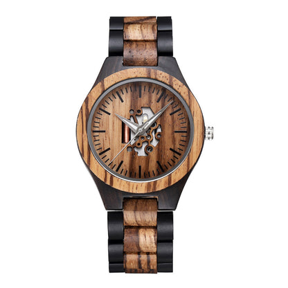 Hartley men's wood-grain analog watch in Striped Brown 1